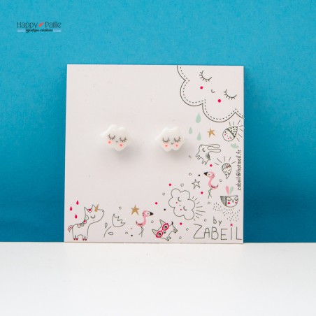 Boucles d'oreilles puces Nuage