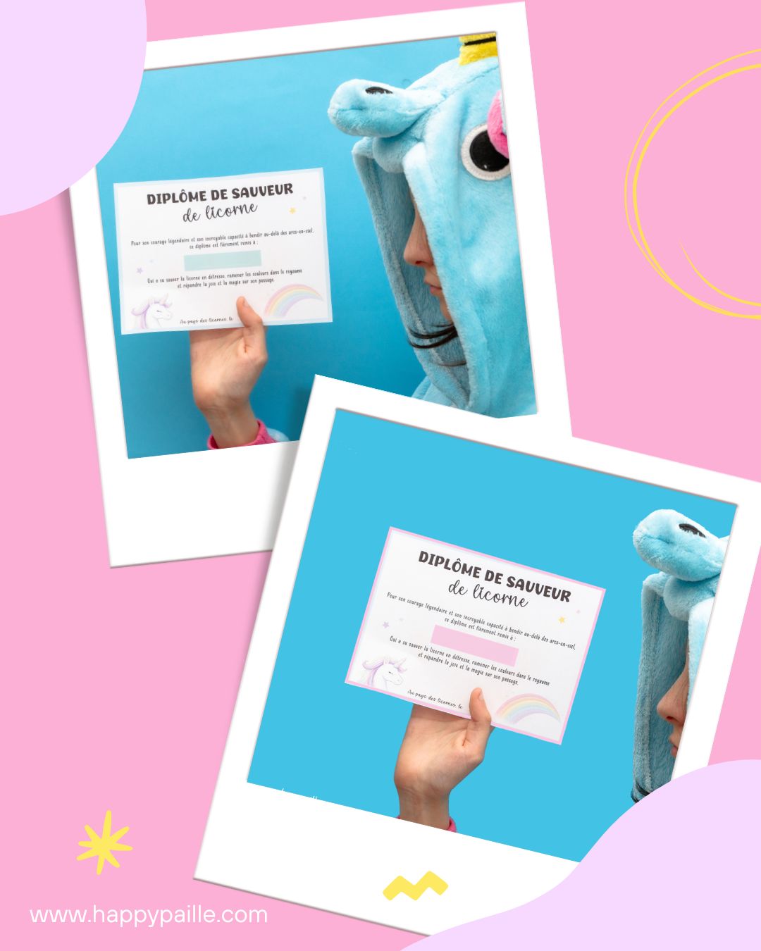 diplome anniversaire licorne